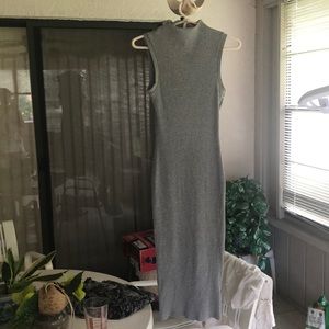 Topshop grey knit body con midi dress